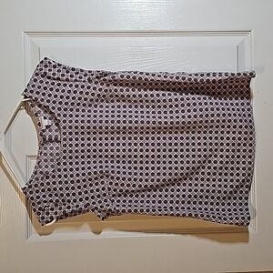 Merona Womens Pink and Navy medallion Print Sleeveless Top Blouse Size XS